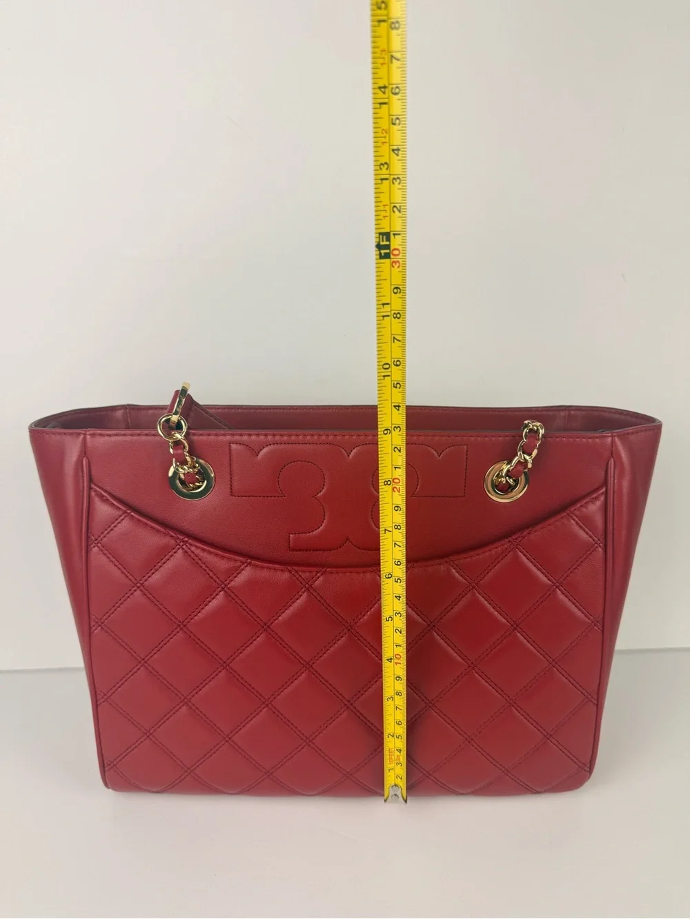 Tory Burch Savannah Small Flat Tote Redstone Red Gold Hardware $498